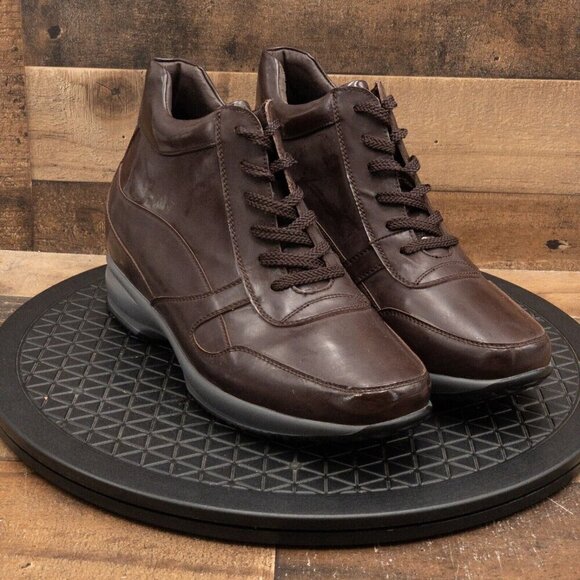 CALTO INVISIBLE HEIGHT MENS BOOTS BROWN ANKLE LACE UP HIDDEN HEEL SIZE 11.5 - Picture 3 of 9